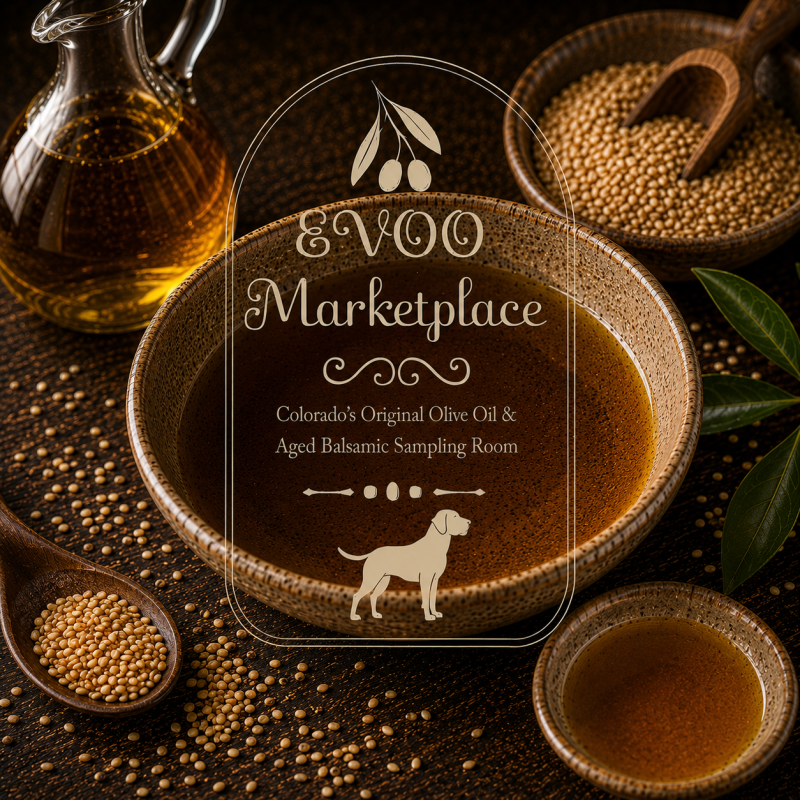 Japanese Toasted Sesame Oil bottle from EVOO Marketplace for noodles marinades seafood and vegetables