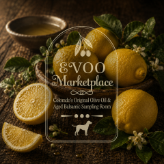 Sicilian Lemon White Balsamic vinegar bottle from EVOO Marketplace made with barrel-aged Italian grape must and natural lemon infusion