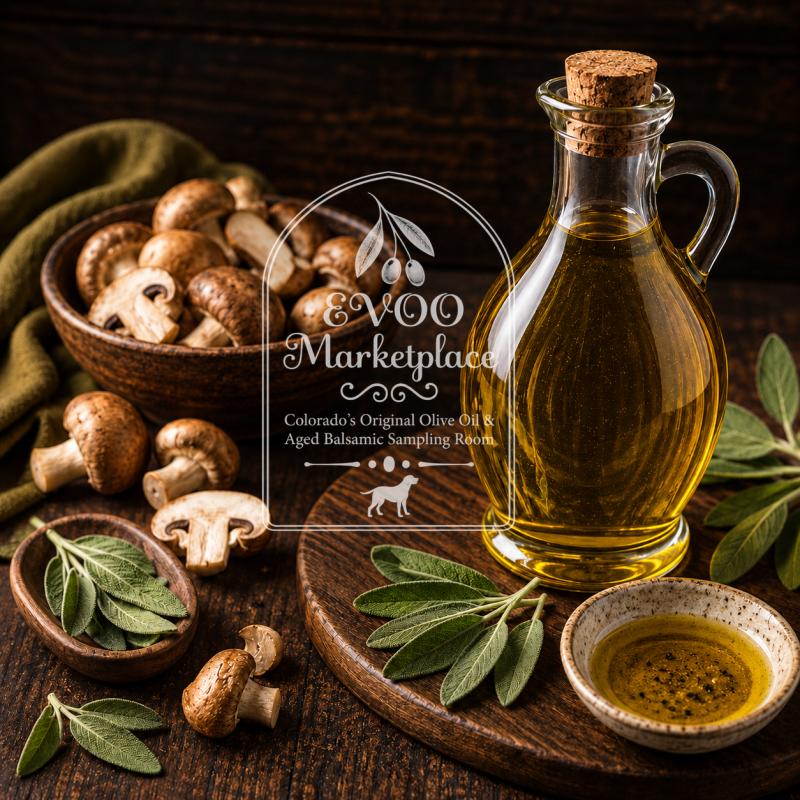 Wild Mushroom and Sage Infused Olive Oil 12.7 fl. oz. (375ml)