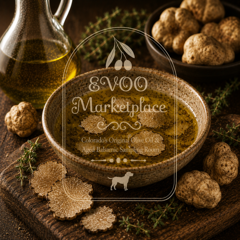 White Truffle Infused Olive Oil 12.7 fl. oz. (375ml) bottle – artisan Italian truffle olive oil