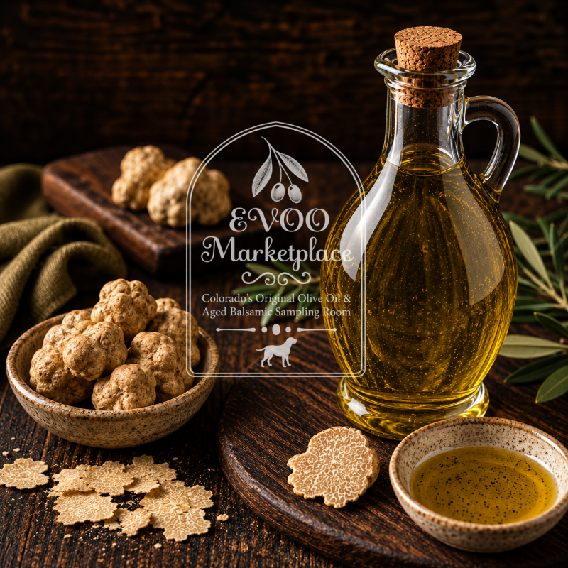 White Truffle Infused Olive Oil 12.7 fl. oz. (375ml) bottle – artisan Italian truffle olive oil