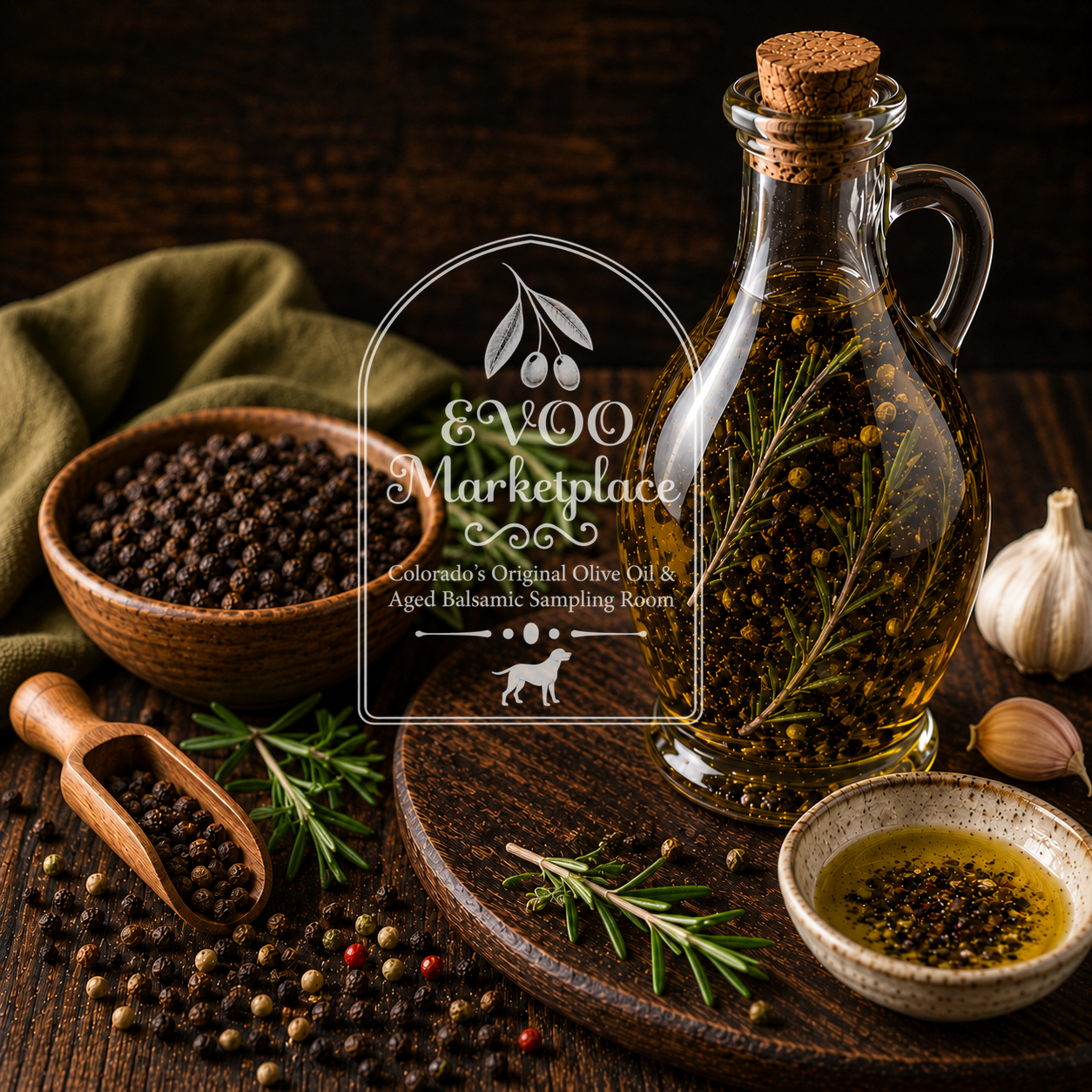 Madagascar Black Peppercorn Infused Olive Oil 12.7 fl. oz. (375ml)