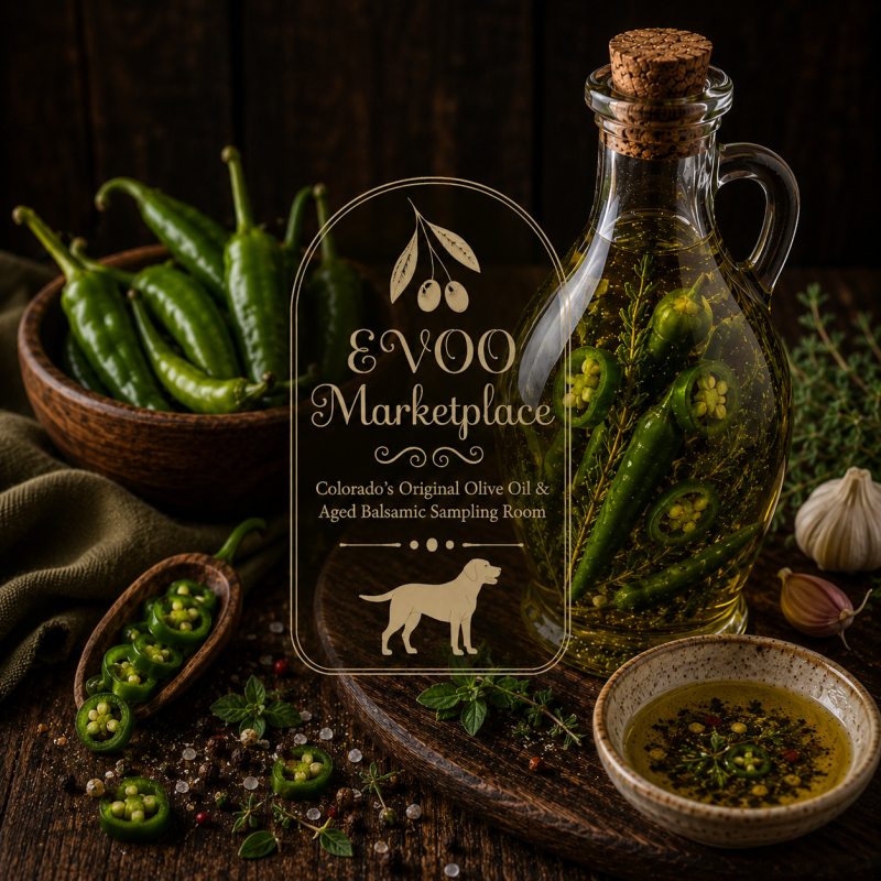 Baklouti Green Chili Pepper Fused Olive Oil 12.7 fl. oz. (375ml)