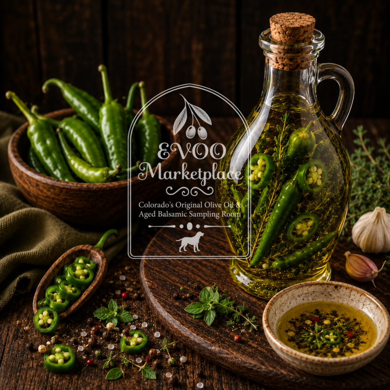 Baklouti Green Chili Pepper Fused Olive Oil 12.7 fl. oz. (375ml)