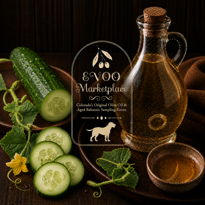 Suyo Cucumber White Balsamic vinegar bottle for salads seafood vinaigrettes and refreshing drinks