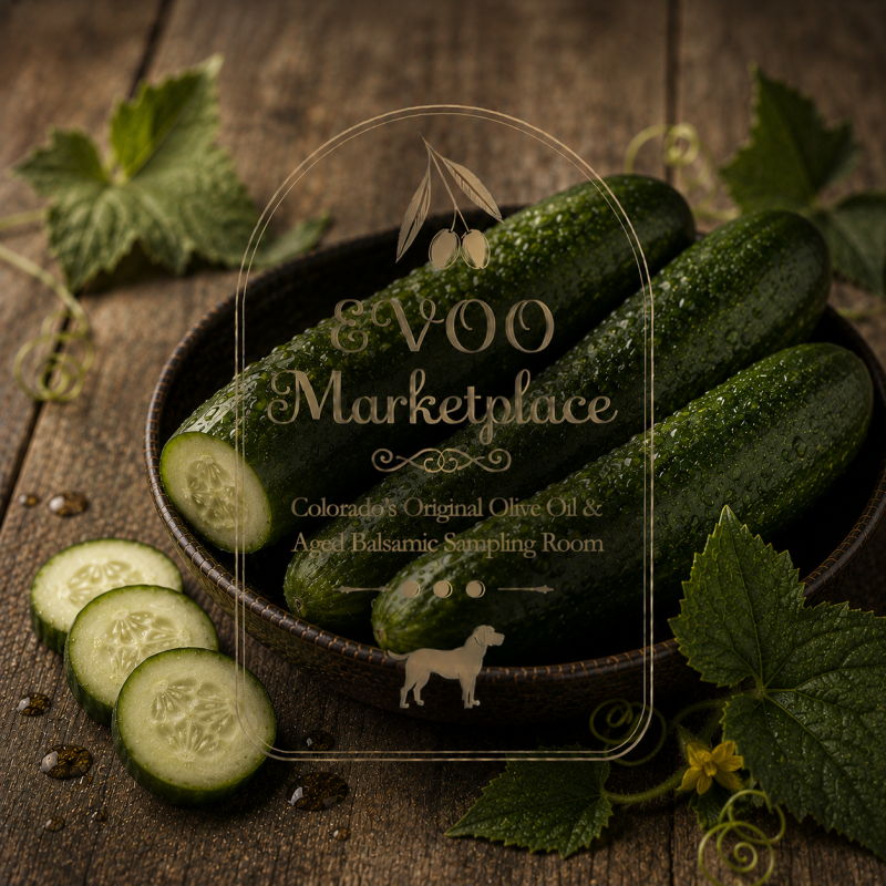 Suyo Cucumber White Balsamic vinegar bottle for salads seafood vinaigrettes and refreshing drinks