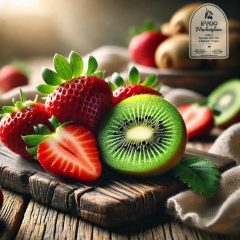 Strawberry Kiwi Rosé Balsamic: Sweet, tangy & versatile! Perfect for drinks, salads, marinades & more. Pair with citrusy olive oils!