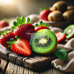 Strawberry Kiwi Rosé Balsamic vinegar bottle for salads spritzers fruit and vinaigrettes