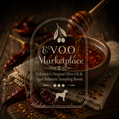 Hot Honey Vinegar from Italy by EVOO Marketplace specialty vinegar with golden honey sweetness and Calabrian chili heat